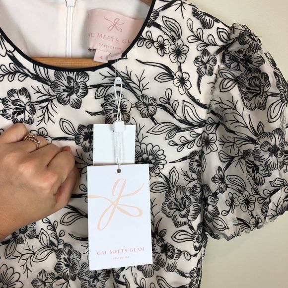 Gal Meets Glam Viola Raffia Embroider Floral Dress - Picture 3 of 6